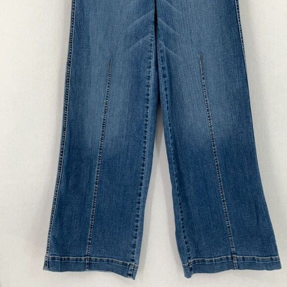 Spanx Vintage Indigo Denim Seamed Front Wide Leg Jeans Size XS - Picture 6 of 11